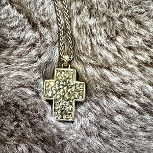 Brighton Silver Crystal Cross Necklace